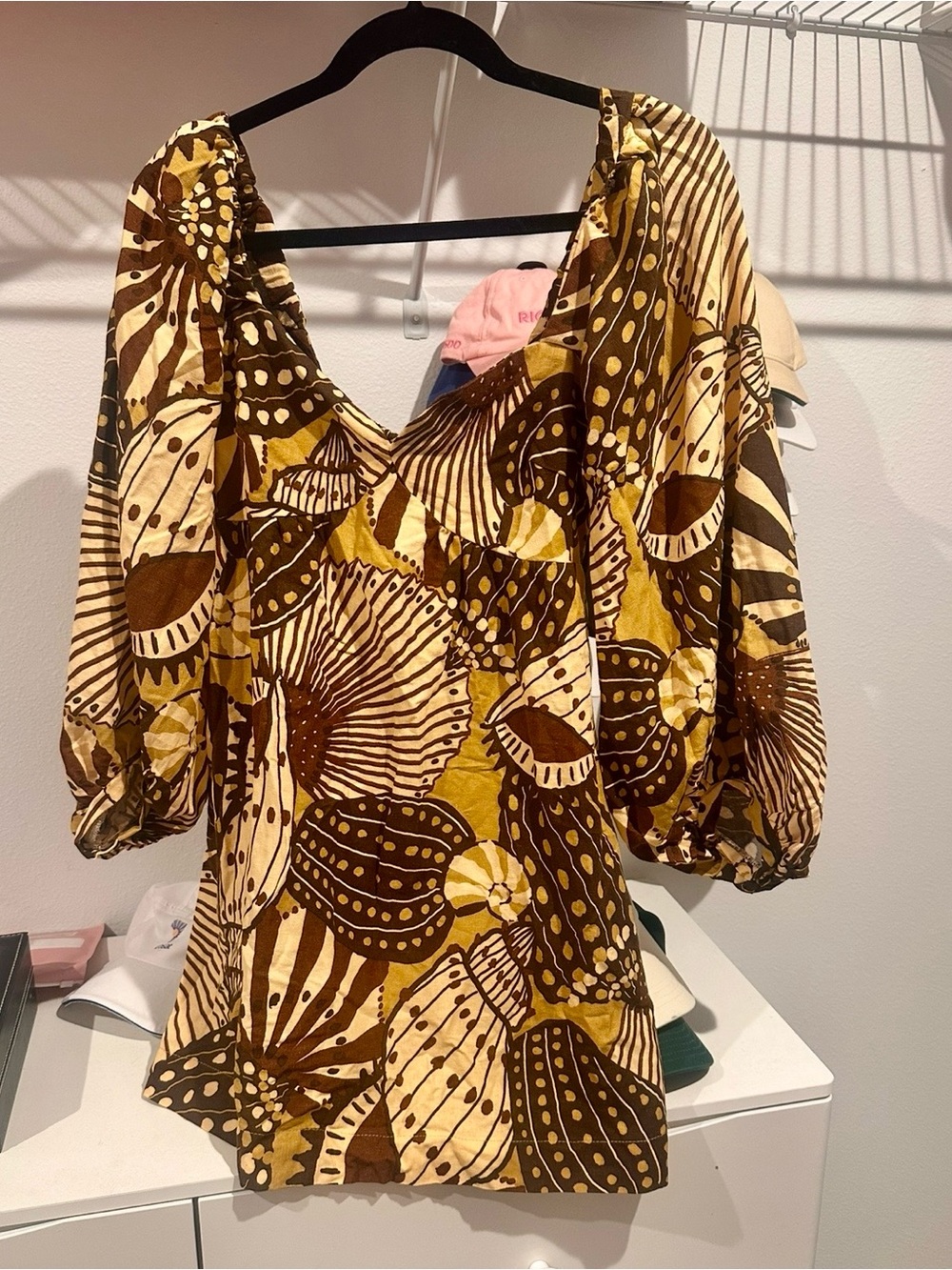 FARM Rio Mistura Print Mini Dress Puff Sleeves Size M NWT - Picture 2 of 5